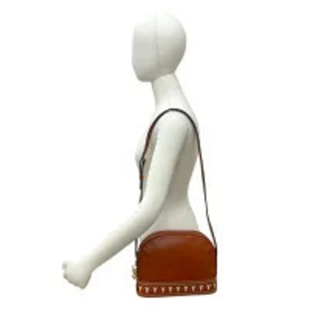 Saint Laurent L Cutout Leather Shoulder Bag Orange Brown - Picture 2 of 10